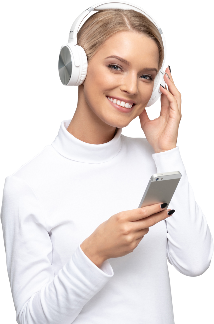 Woman Wearing Headphones